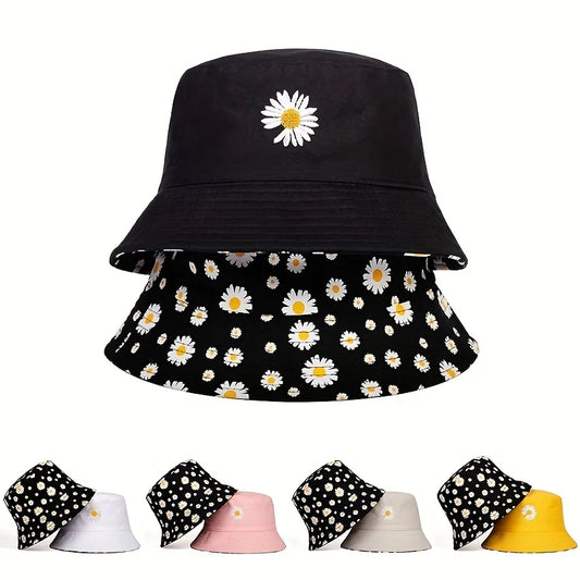 Summer Daisy Double-Sided Bucket Hats