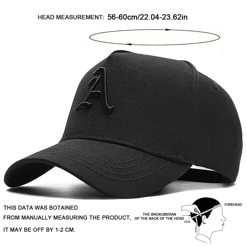 Unisex A Letter Embroidery Baseball Caps Sunscreen Hat
