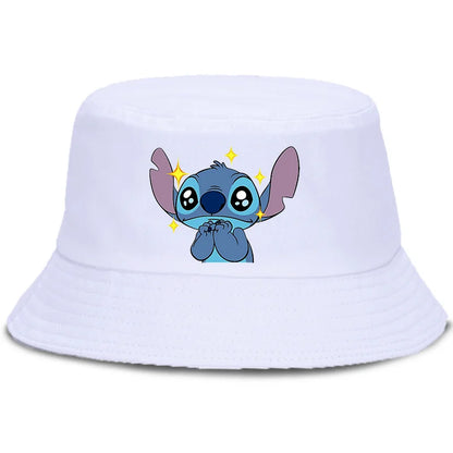 Lilo Stitch Cotton Foldable Bucket Hat Women Hat Boys Girls Fishing Hunting Cap
