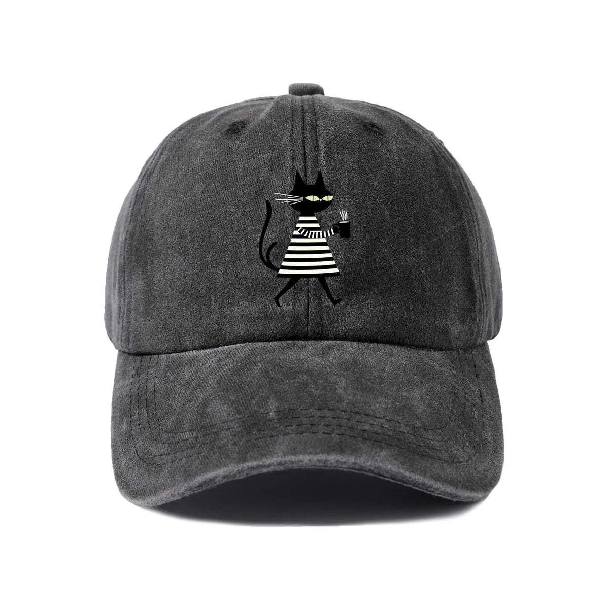 Minimal Black Cat Baseball Cap