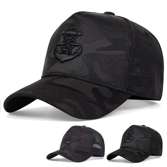 Unisex Anchor Embroidery Baseball Net Caps