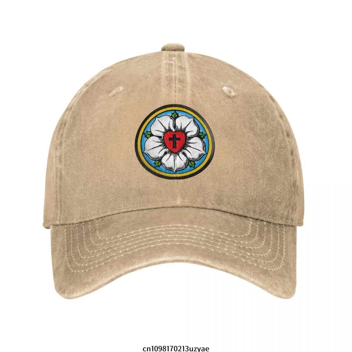 Heart Lutheran Rose Fashion Unisex Cotton Baseball Cap Outdoor