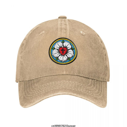 Heart Lutheran Rose Fashion Unisex Cotton Baseball Cap Outdoor