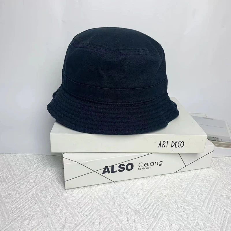 Japanese Style Cotton Simple Bucket Hat For Men Women