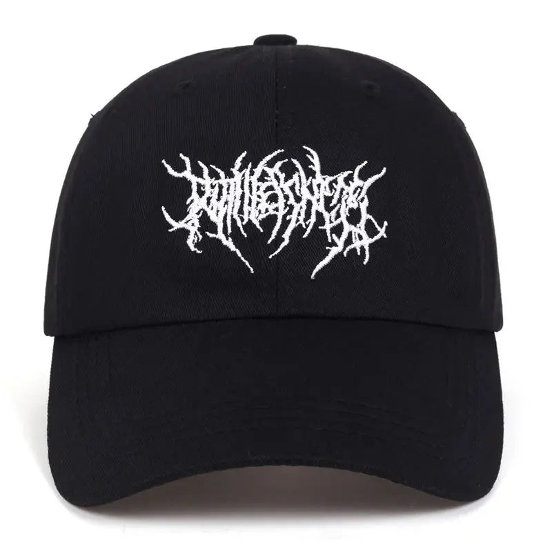 Fashion Washed Baseball Caps for Men Women Goth Rock Embroidered Casual Cap
