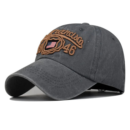 Cross-border New Cotton American Flag Distressed Washed Baseball Cap
