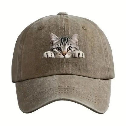 Trend Embroidery Cat Baseball Cap Cool Cat Hat