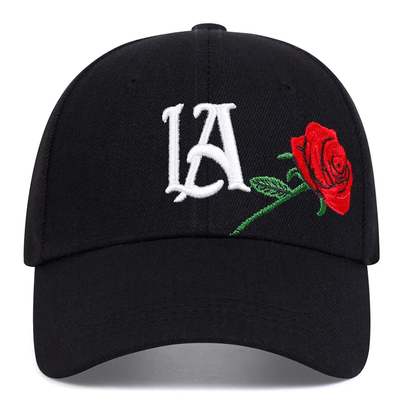 Unisex LA Rose Embroidery Baseball Caps