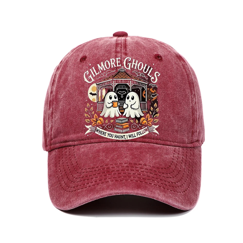 Letter Ghost Printed Baseball Cap For Men And Women