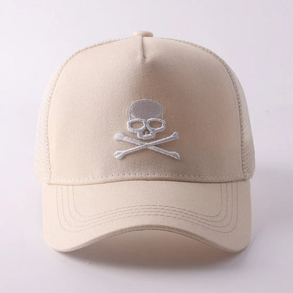 Minimalist Retro Skull Embroidery Baseball Cap