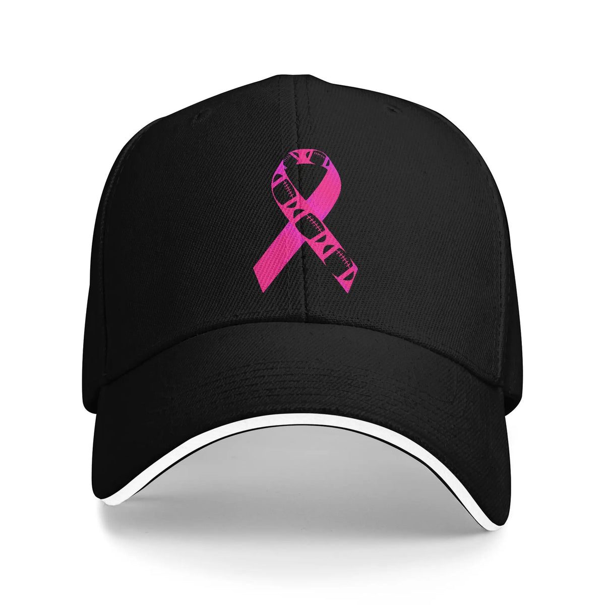 October We Wear Pink Rainbow Breast Cancer Awareness Ribbon Sandwich Cap Baseball Cap