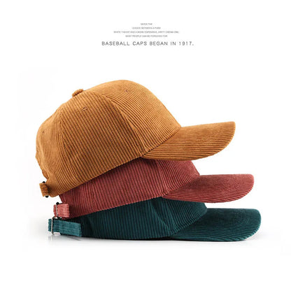 Corduroy Baseball Cap For Women Men New