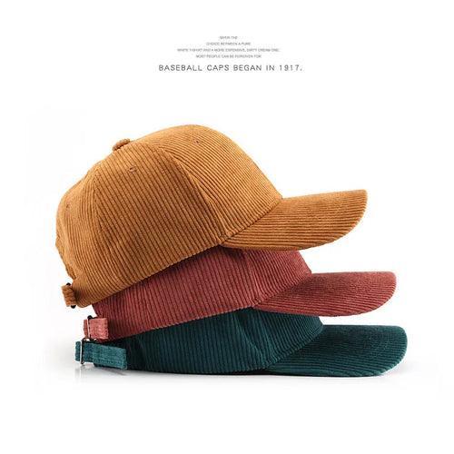Corduroy Baseball Cap For Women Men New