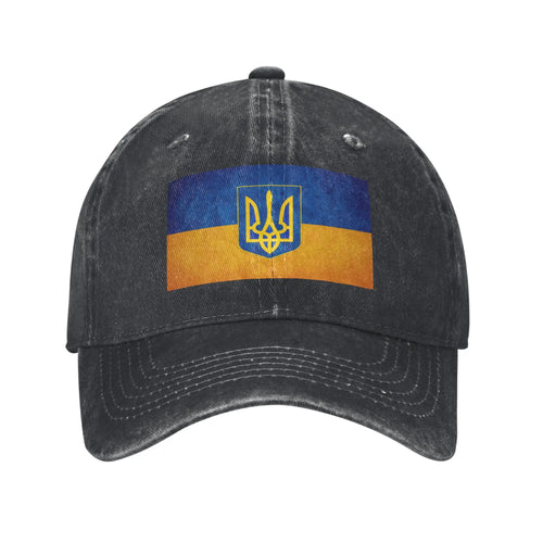 Ukraine Flag Washed Baseball Cap