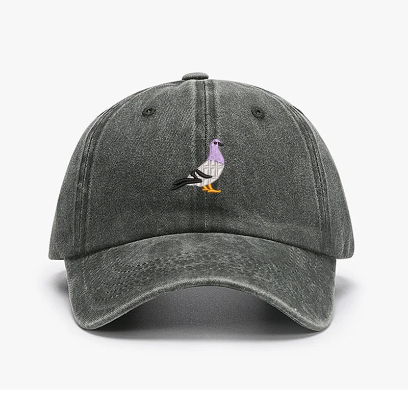Embroidery Pigeon Spring Vintage Baseball Caps Men Women