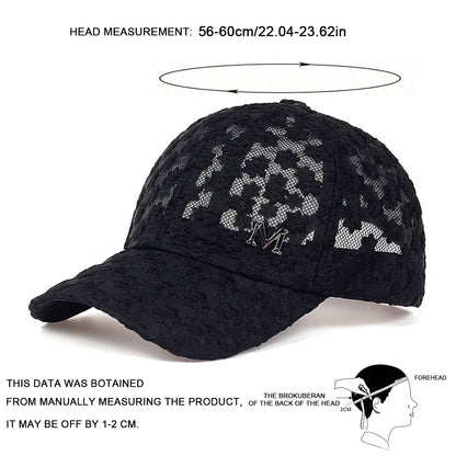 Unisex M Label Lace Breathable Baseball Net Caps Hip Hop Cap Spring Summer