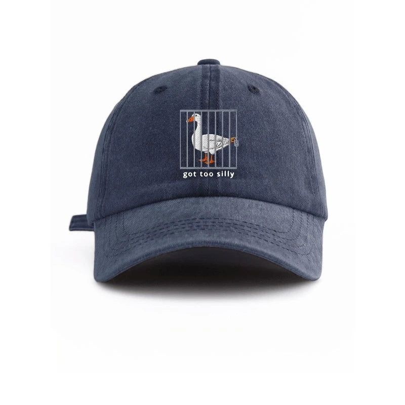 Baseball Cap Unisex Goose Cage Print Hat Got Too Silly Letter Graphic