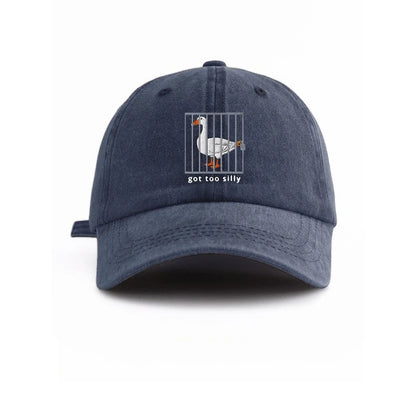 Baseball Cap Unisex Goose Cage Print Hat Got Too Silly Letter Graphic