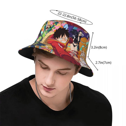 One Piece Bucket Hat Beach Hatwear Accessories Luffy Manga