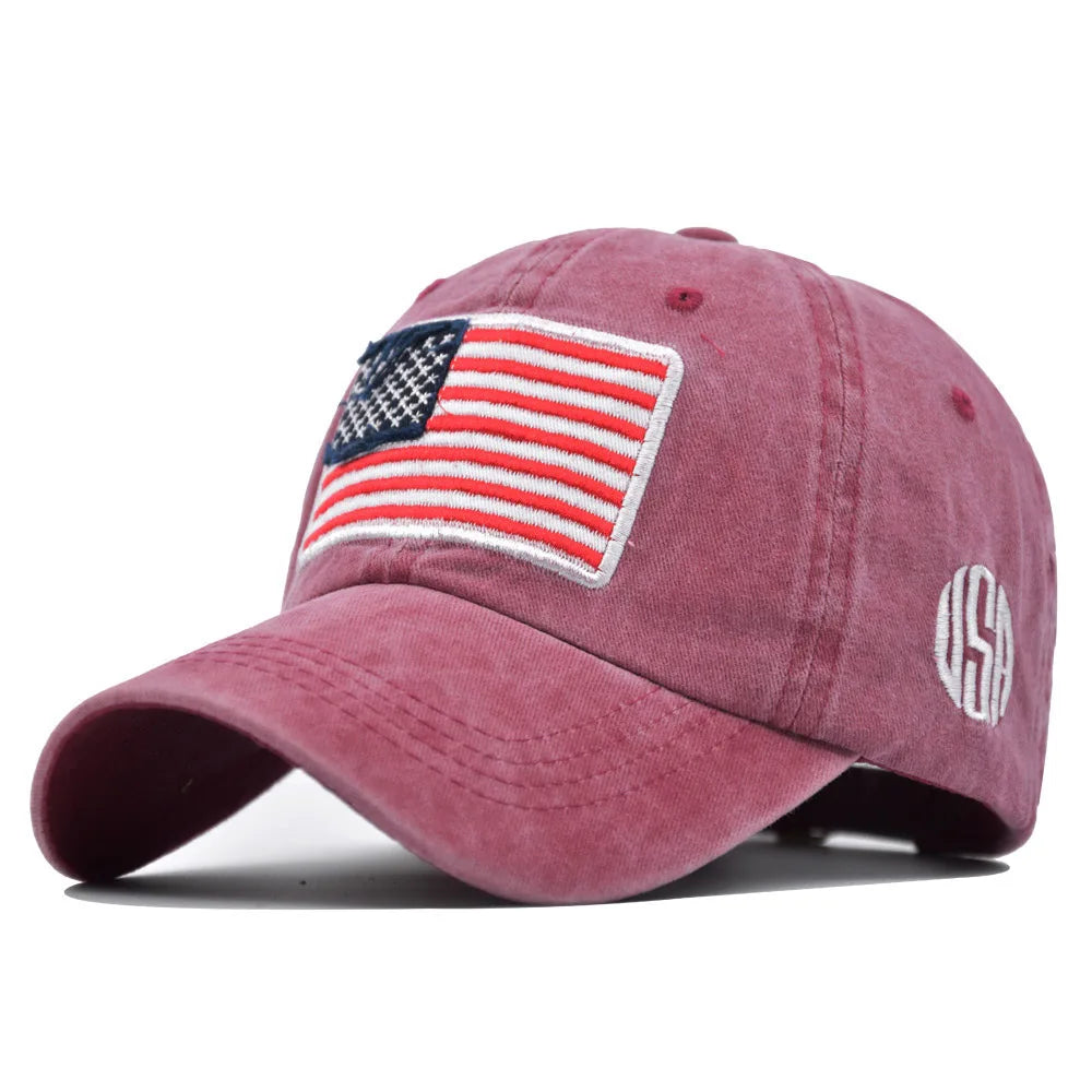 USA Flag Embroidered Baseball Cap Adjustable For Men And Women
