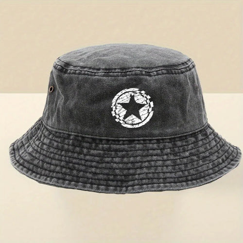Adjustable Wide-Brim Washed Bucket Hat