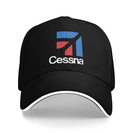 Custom Cessna Logo Print Sandwich Baseball Cap Retro Men Hip Hop Bucket Hats