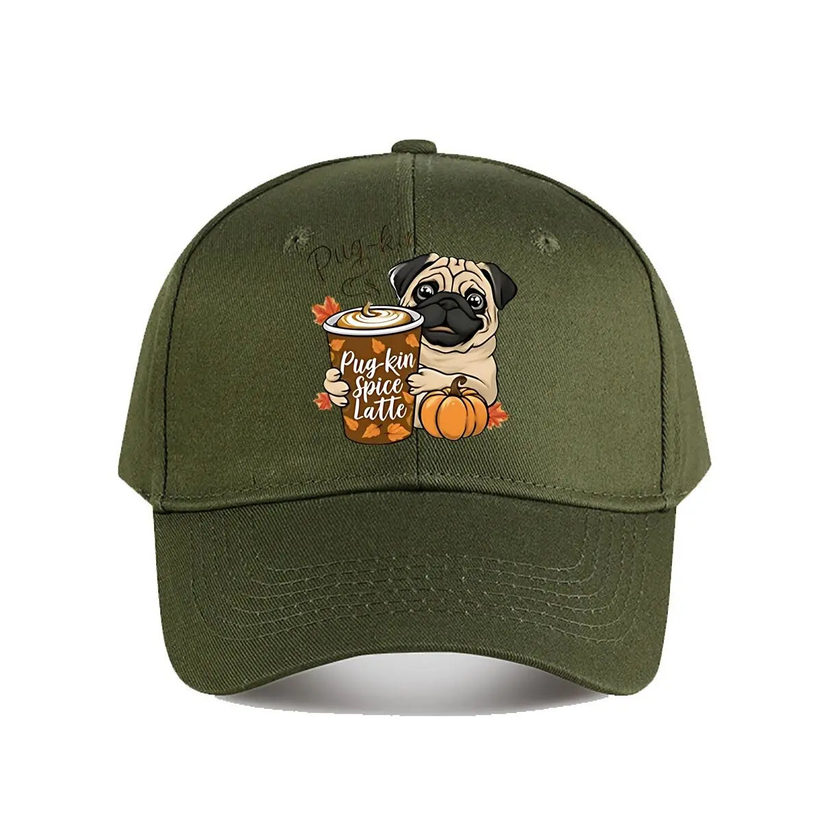 Pug Pumpkin Spice Latte Baseball Cap