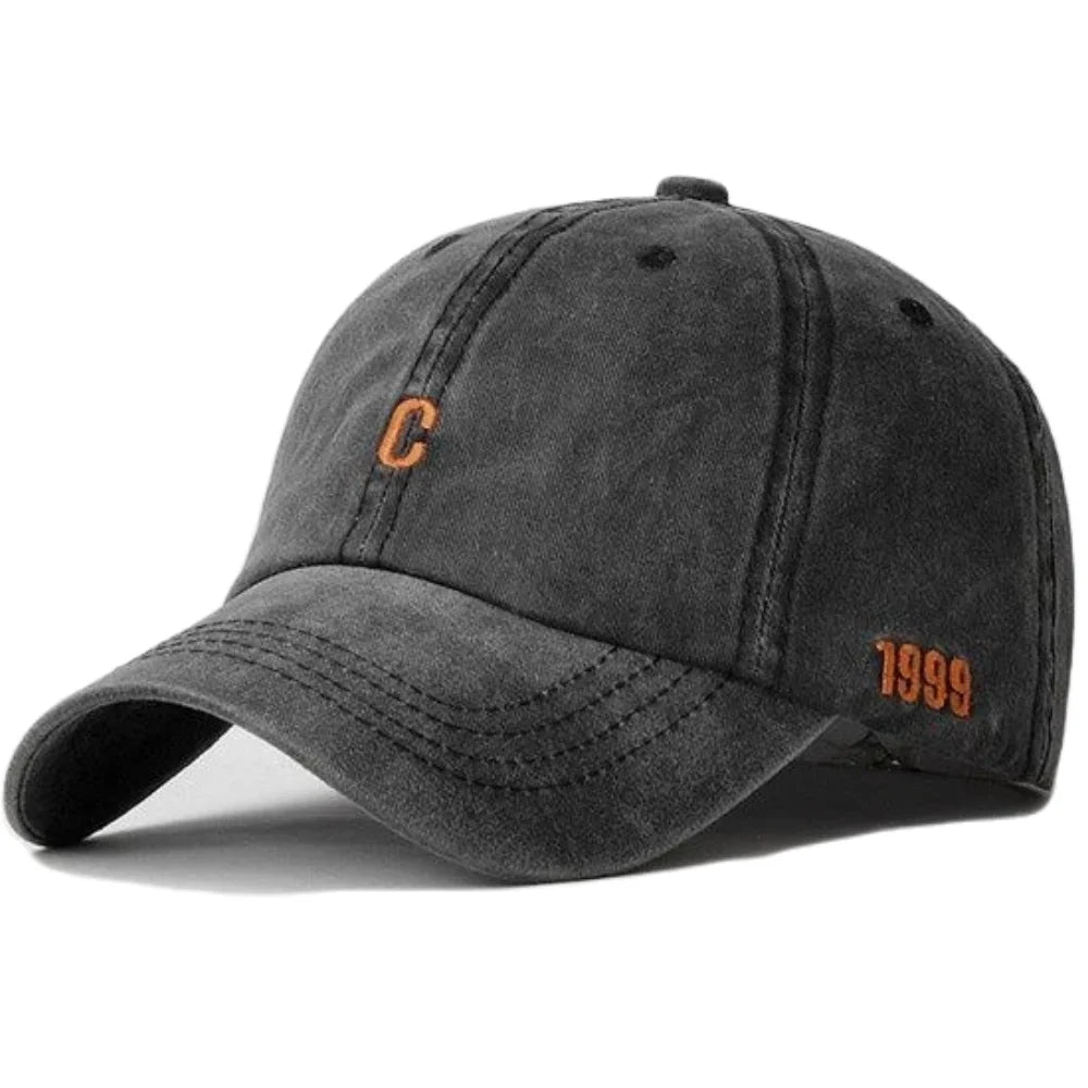 Unisex Washed Cotton Cap Letter C Embroidery Baseball Cap For Men Women