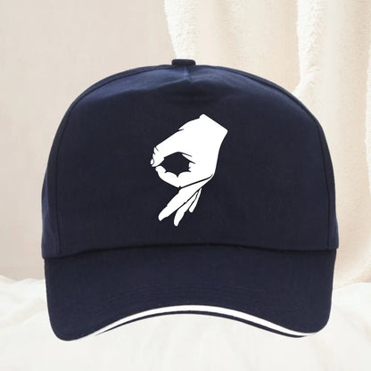 HOT SALE You Looked Made You Look Circle Finger Game Ok Hand Prank Baseball Cap
