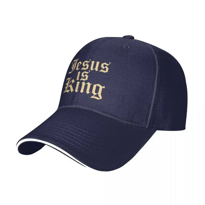 New Gothic Street Punk Golden Jesus Is King Pool Party Baseball Caps