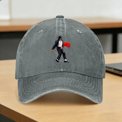 King of Pop M-Michael J-Jackson MJ Washed Baseball Cap