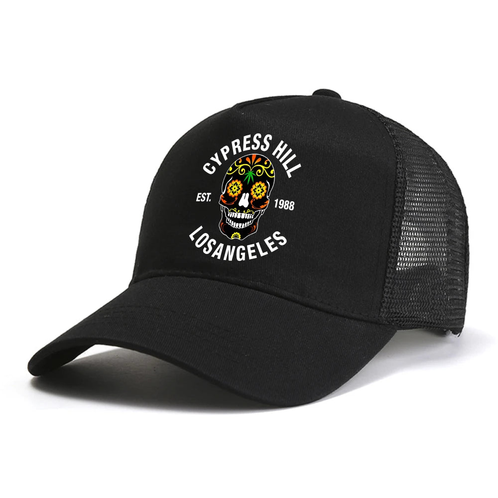 Cypress Hill - LA 1988 Sugar Skull Print Baseball Cap