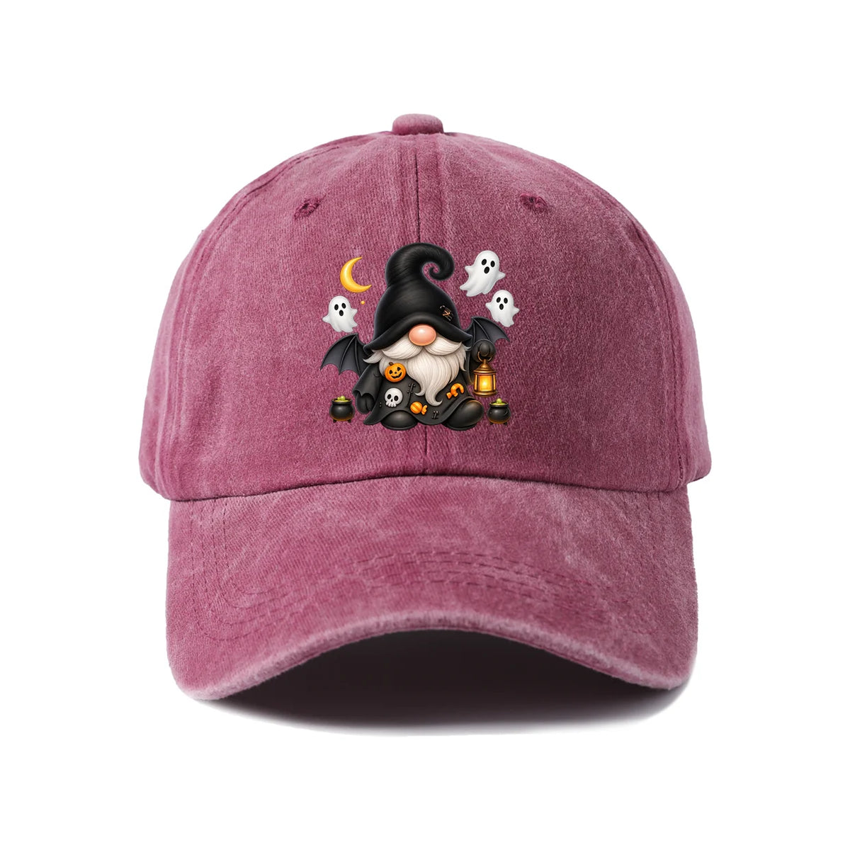 Vintage Washed Witch Gnome Ghost Graphic Baseball Cap