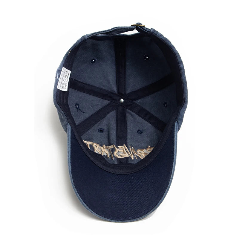 Baseball Cap Embroidered Cotton Soft Top Men's Caps Casual Retro Travel Visor Hats