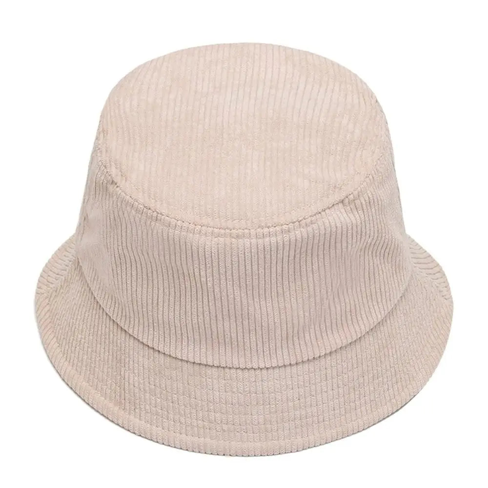 Outdoor Corduroy Bucket Hat Soft Plush Panama Hat Winter Warm Sun Cap Men Women