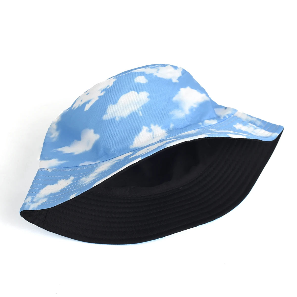 Blue Sky And White Clouds Print Bucket Hat