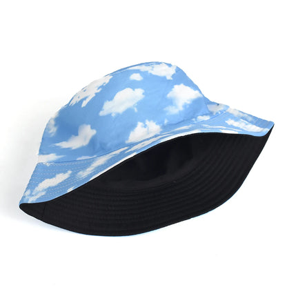 Blue Sky And White Clouds Print Bucket Hat