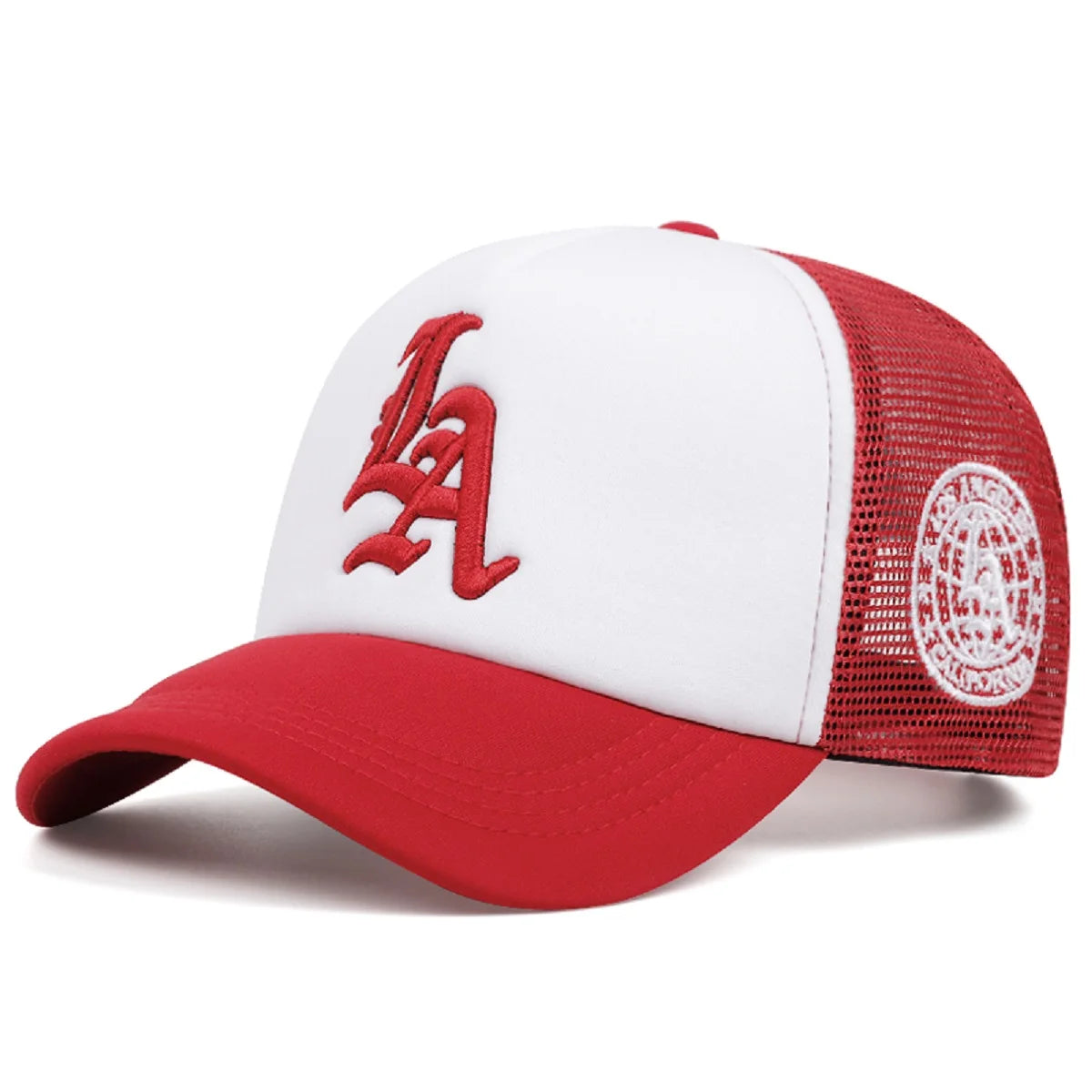 LA Side Embroidered Breathable Mesh Hat Men's Hip Hop Hat Baseball Hat