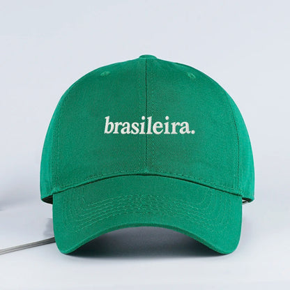 "brasileira" Embroidered Multi-color Baseball Cap