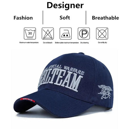 SEALTEAM Letter Embroidery Baseball Caps