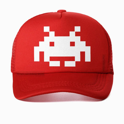 Don't Invade My Space Newest Space Invaders Arcade Mesh Breathable Baseball Cap
