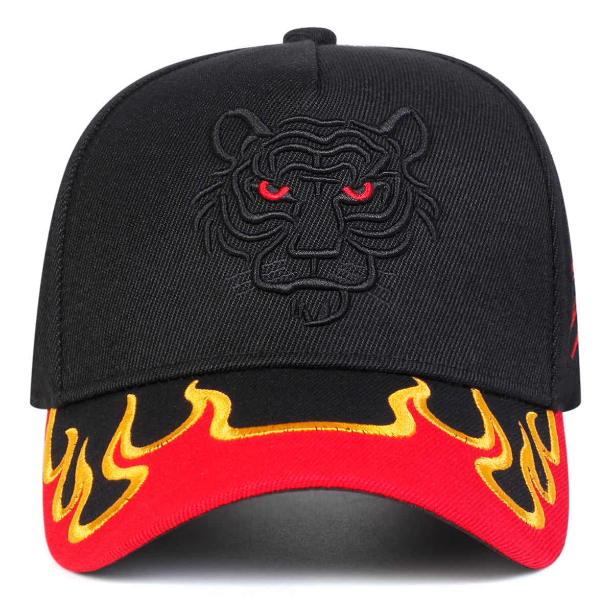 Unisex Flame Tiger Embroidery Baseball Caps Spring Autumn Outdoor