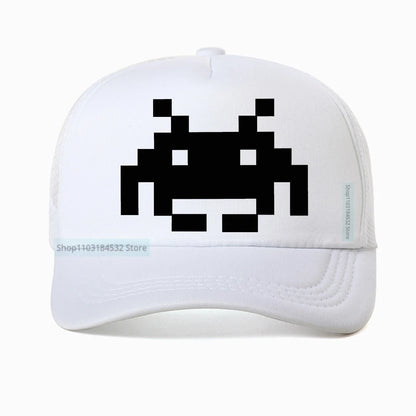 Don't Invade My Space Newest Space Invaders Arcade Mesh Breathable Baseball Cap