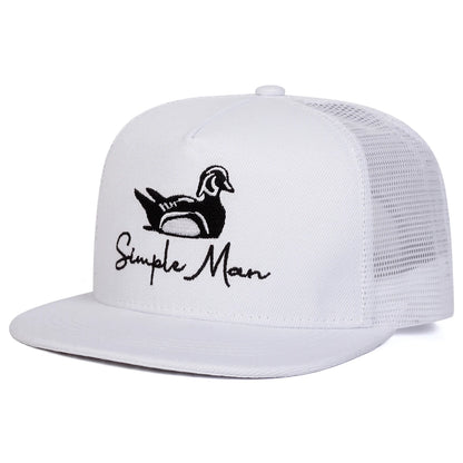 Unisex Simple Man Duck Embroidery Hip-hop Net Hats Baseball Caps Sunscreen Hat Snapback Caps