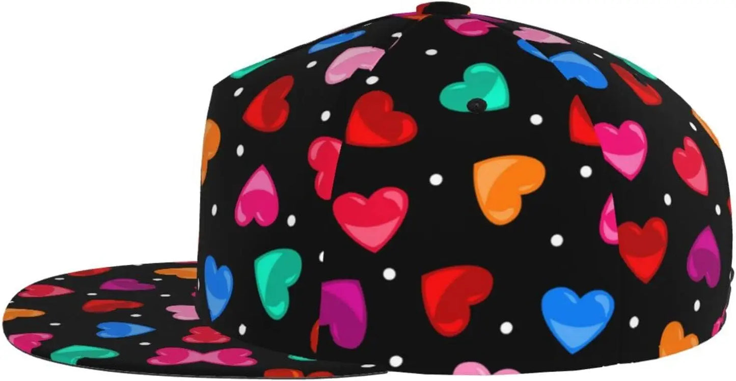 Cute Candy Hearts Trucker Snapback Hats For Men Women