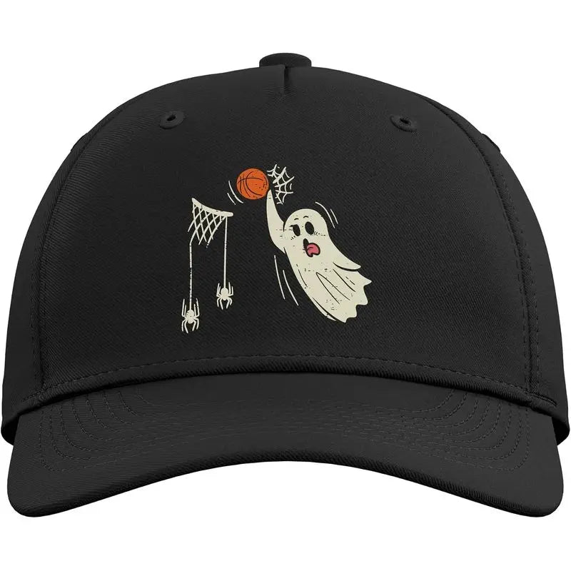 Ghost Basketball Dunk Spider Web Ring Halloween Baseball Hat