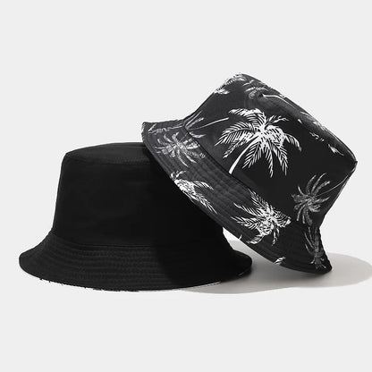 Bob Men’s Fashion Coco Print Bucket Hat Unisex Fisherman Hat Women’s