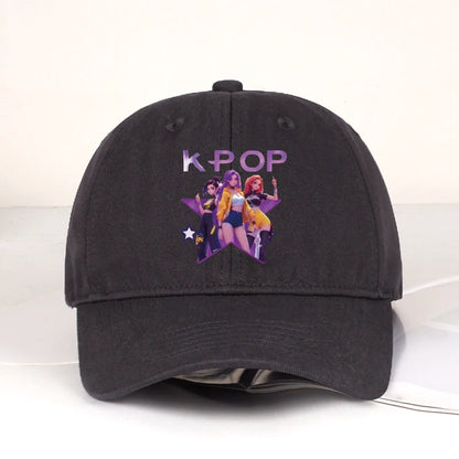 K-POP Cartoon Girl Group Star Print Soft-Peak Baseball Cap