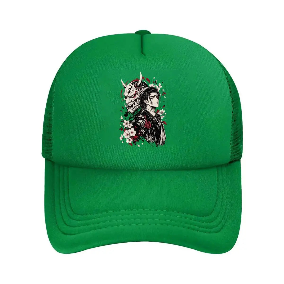 Monochrome Oni Gentleman Floral Port Mesh Baseball Cap
