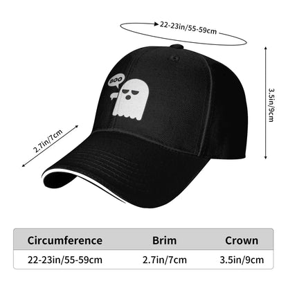 Funny Halloween Booing Ghost Thumbs Down Baseball Cap